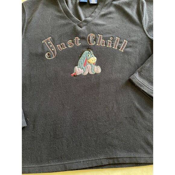 Eyeore "Just Chill Winnie The Pooh Disney Pullover Sweatshirt Top Comfortable XL - Picture 7 of 7